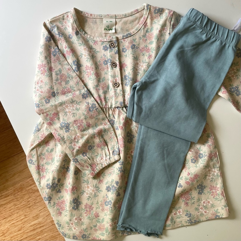 Organic Cotton Dress + Leggings Set NWOT